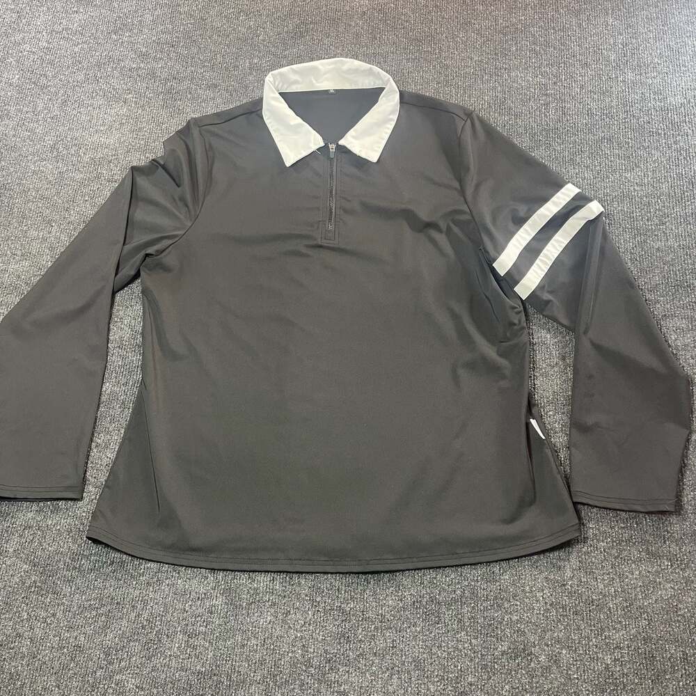 Soneven Black Long-Sleeve Classic Quarter-Zip Golf Polo Top Size XL